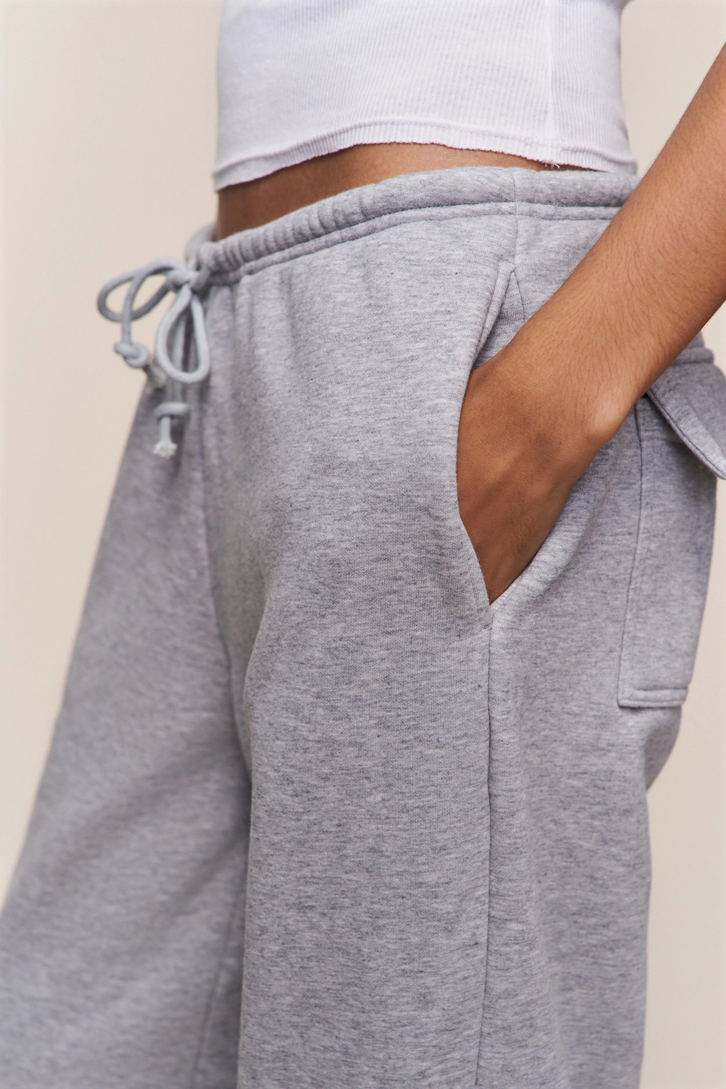 Drawstring Fleece Pant StainResistantFinish Modern Waist