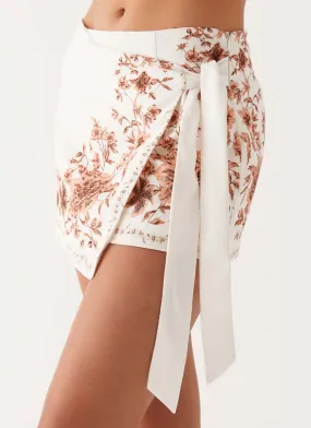 Dreamy Days Wrap Tie Side Mini Skirt - Ivory Stylist Pick