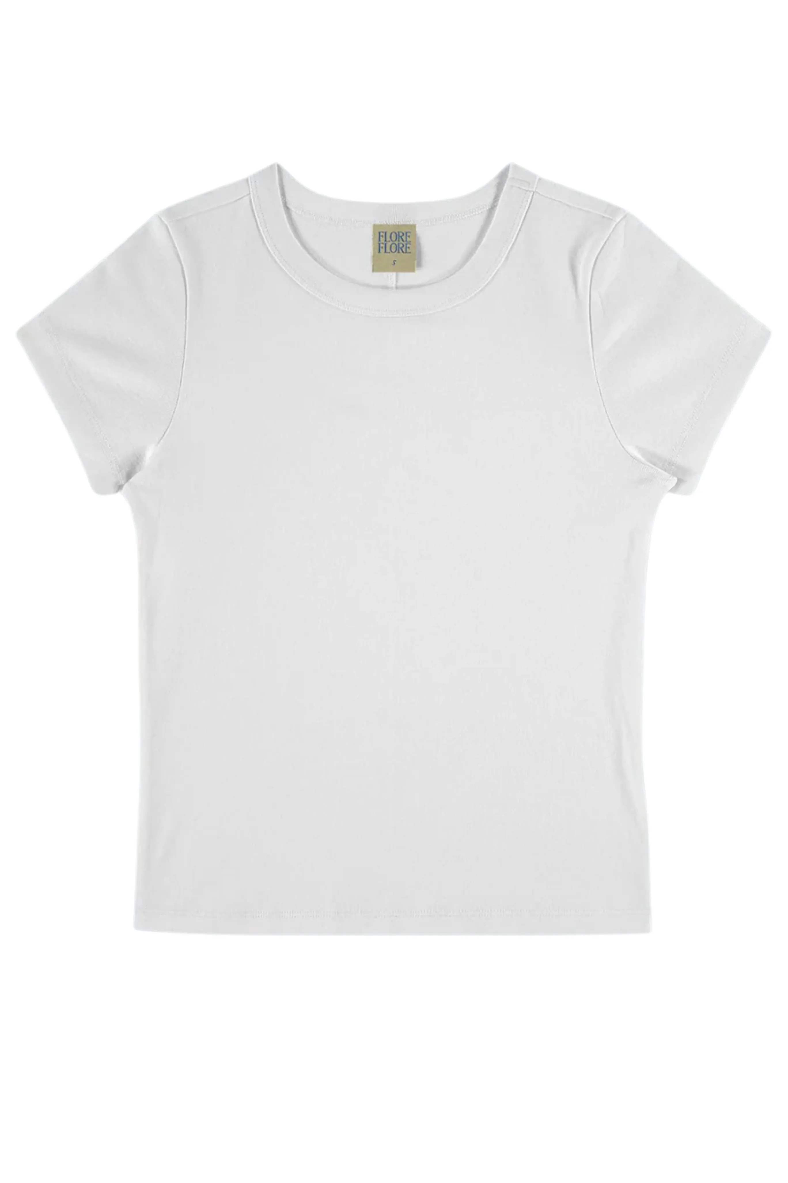 Car Baby Tee in White Biodegradable Fiber Composition
