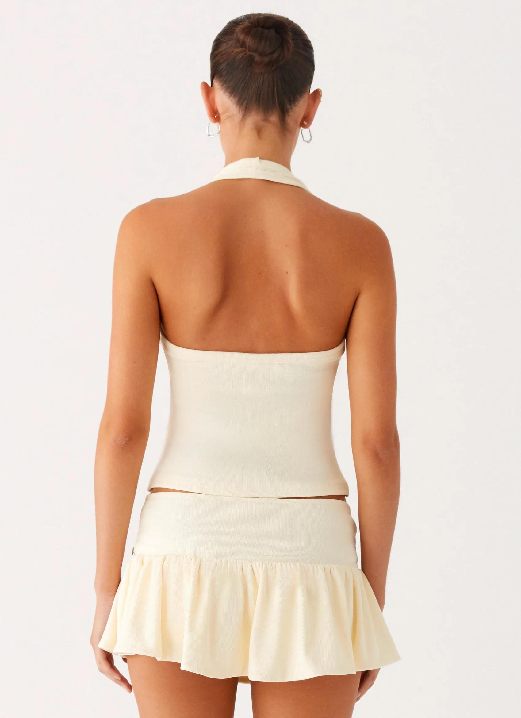 Vegas Nights Halter Neck Top - Yellow ZipClosure MultipanelLayout