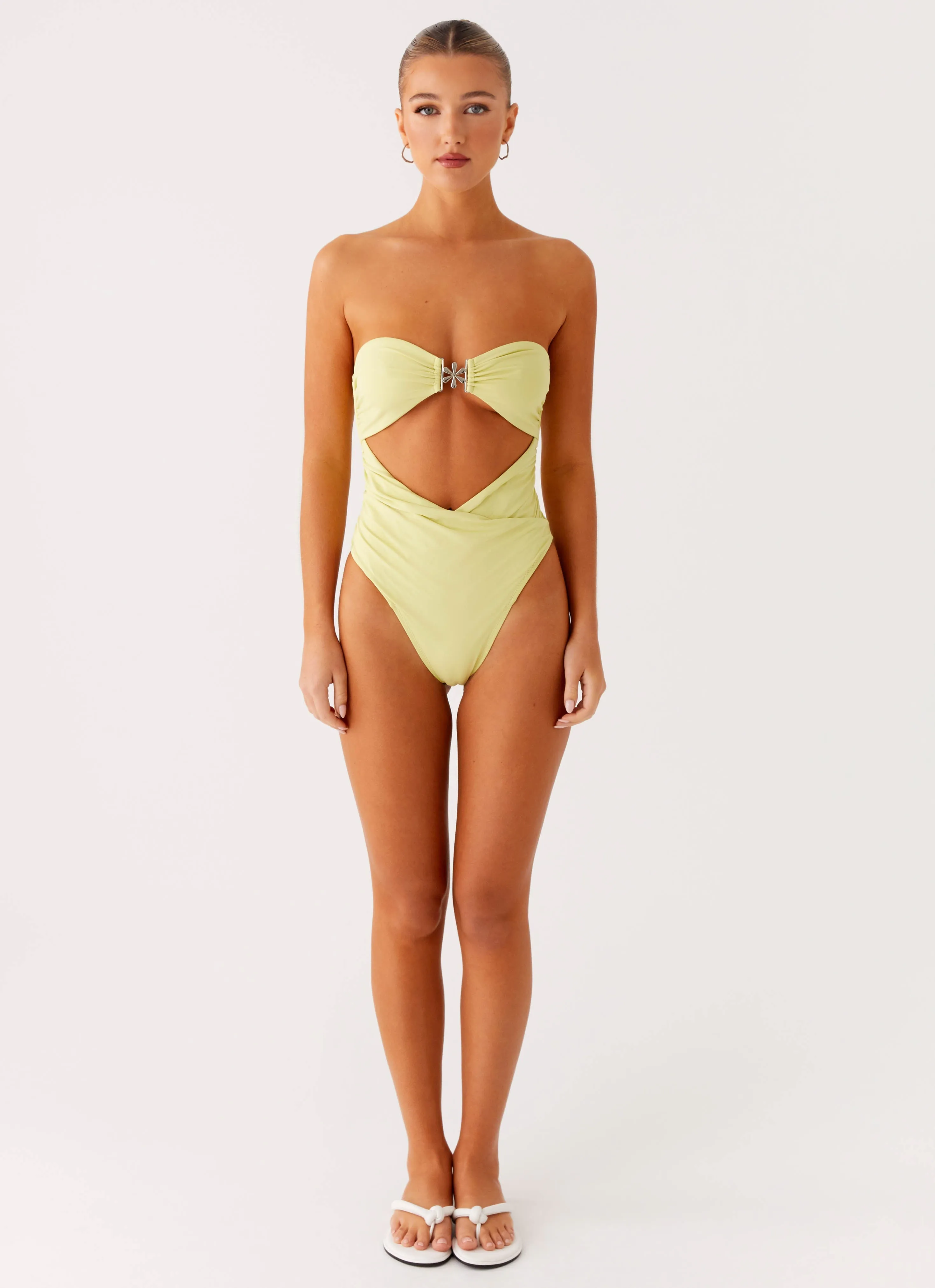 Ocean Tempest One Piece Swimsuit - Lime Chlorine Proof Swim Fashion Forward