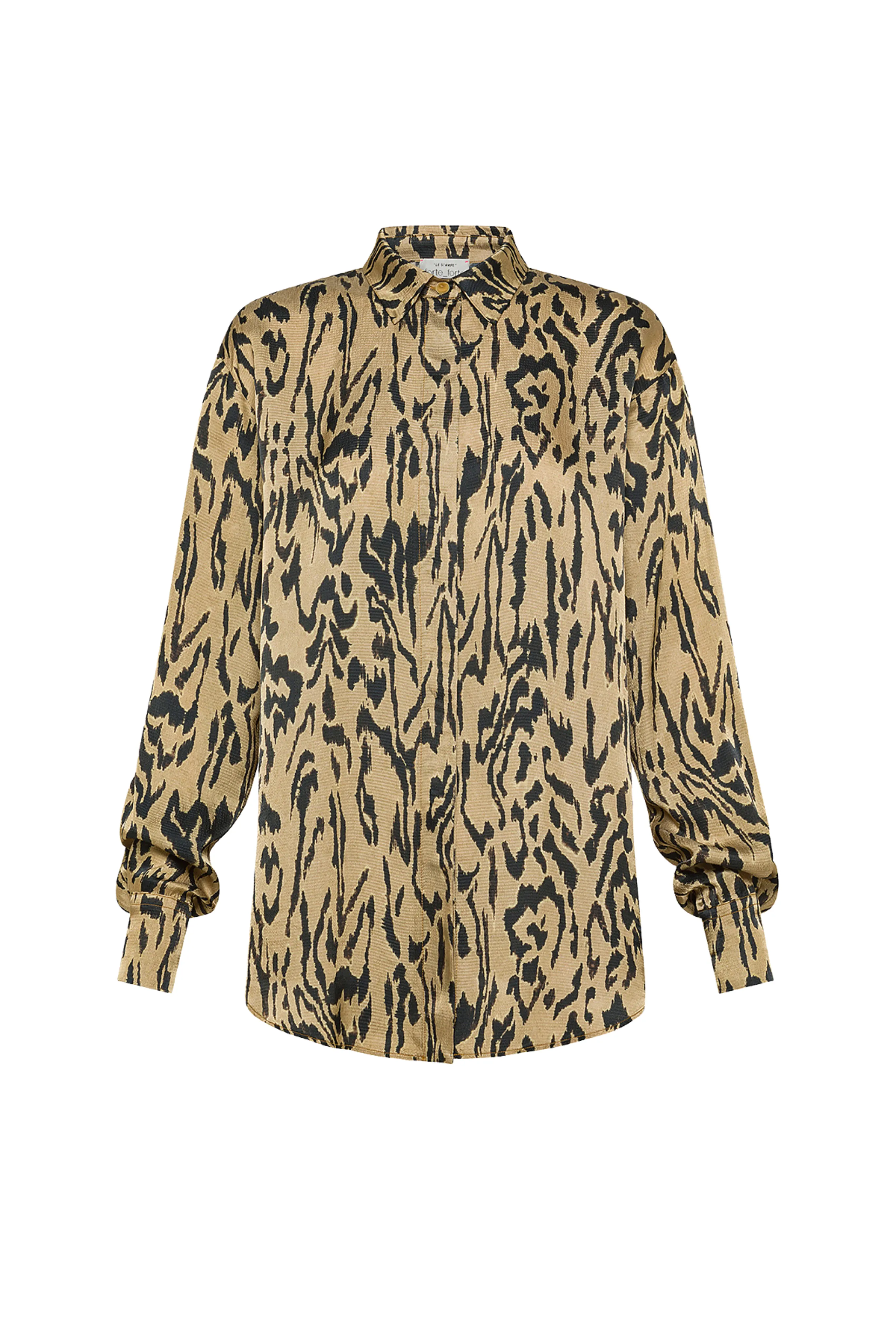 "Moiree" Print Satin Oversized Shirt Fashionable Shirt