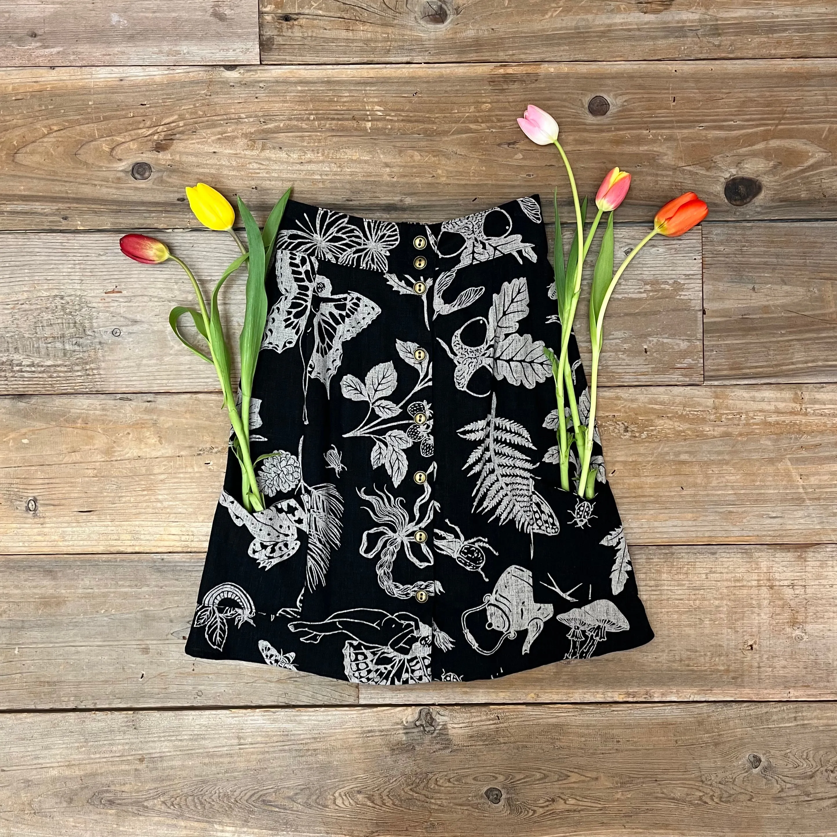 Rah Rah Skirt in Black Woodland Wonder TearResistantMaterial Durable Material
