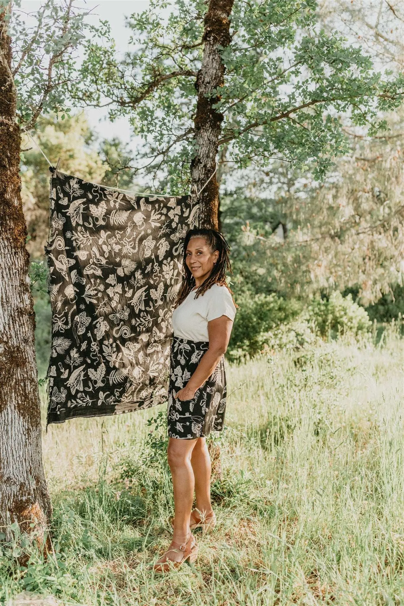 Elastic Free Cuffs Rah Rah Skirt in Black Woodland Wonder