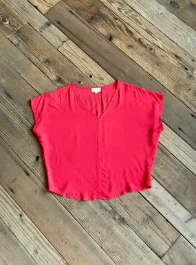 Dolman Top in Electric Coral EcoCertified Material