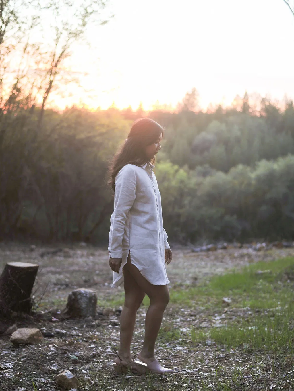 Romantic Hour Cora Cover Up in Sand Linen