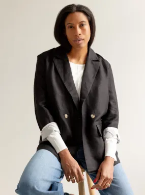 Light Reflective Zippers Stylish Comfort Brooklyn Linen Blazer