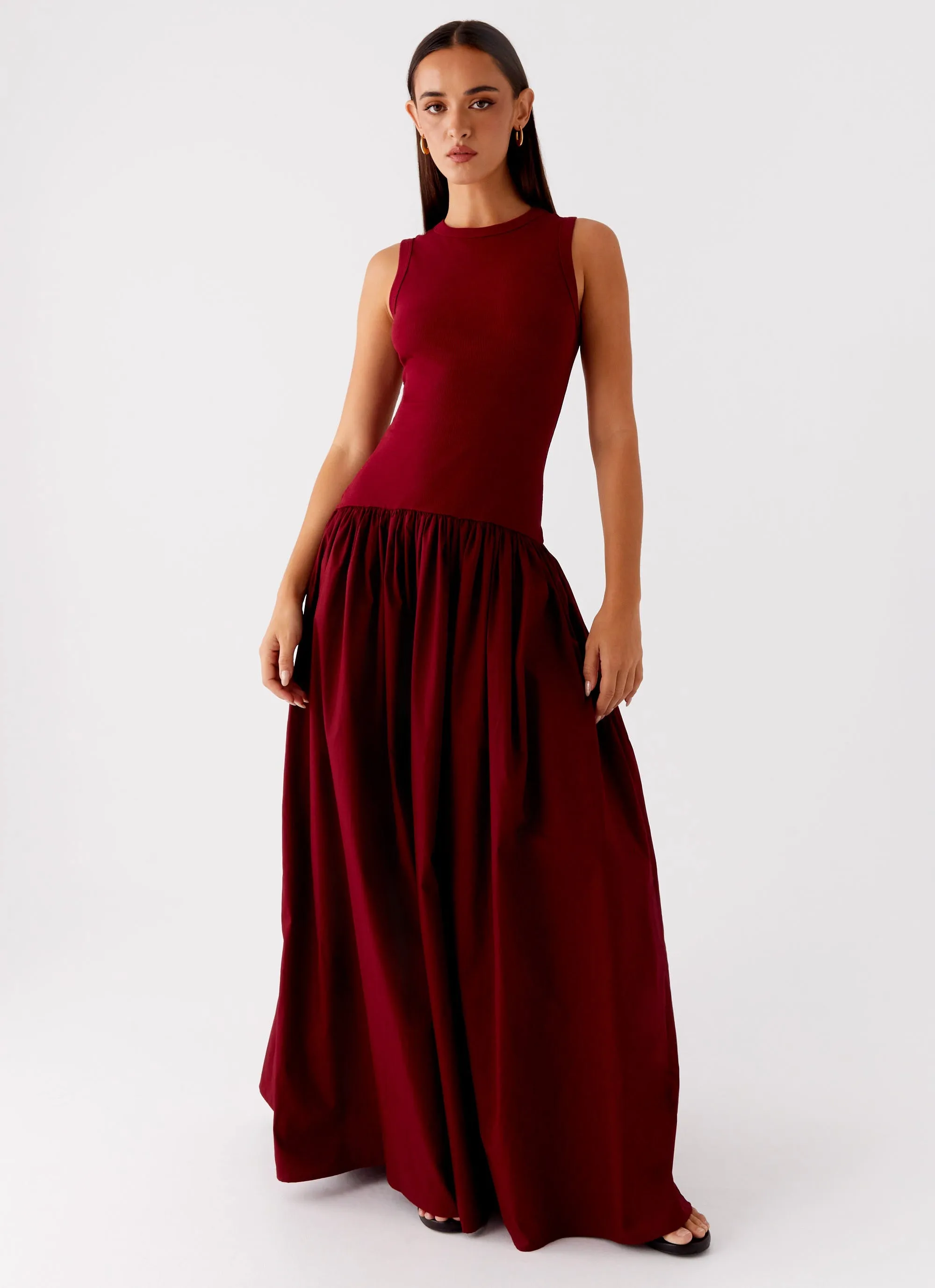 Delicate Finish Shivani Maxi Dress - Maroon