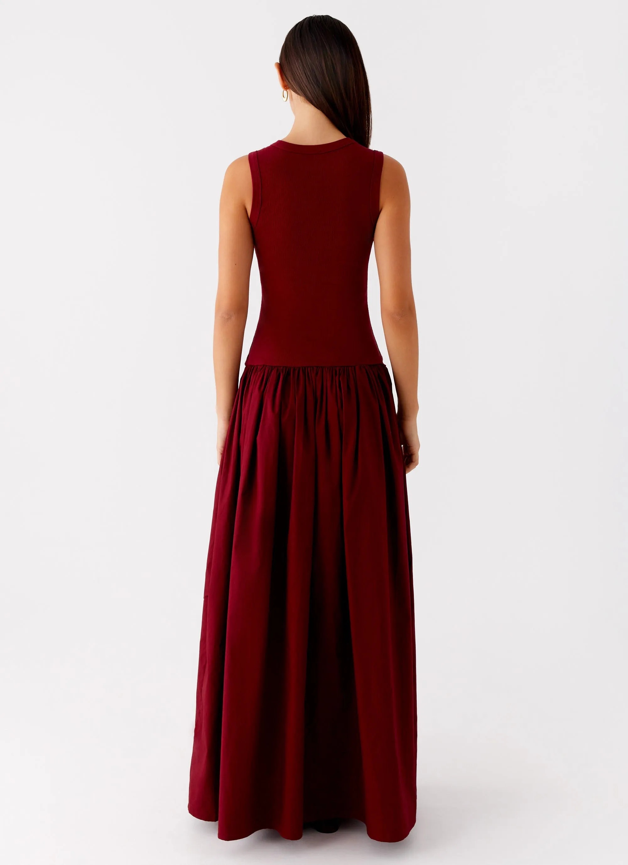 Shivani Maxi Dress - Maroon Chic Silhouette Compact Fit