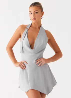 Tavi Mini Dress - Grey Comfy and Cozy