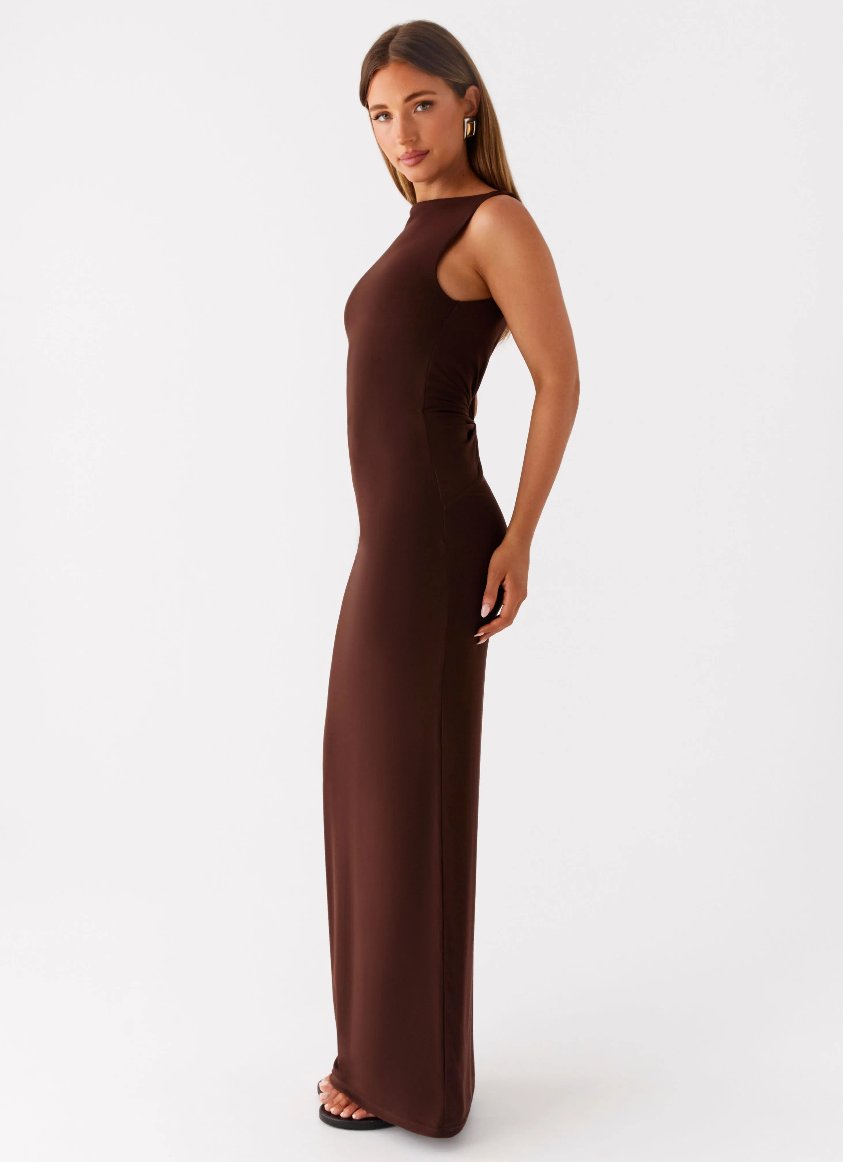 Earthbound Muse Maxi Dress - Chocolate Balanced Texture