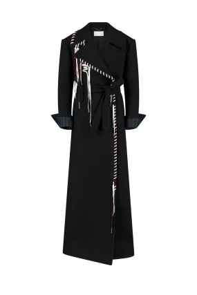 Rafaella Embroidered Coat Moisture Control Fibers Flatlock Seam Construction