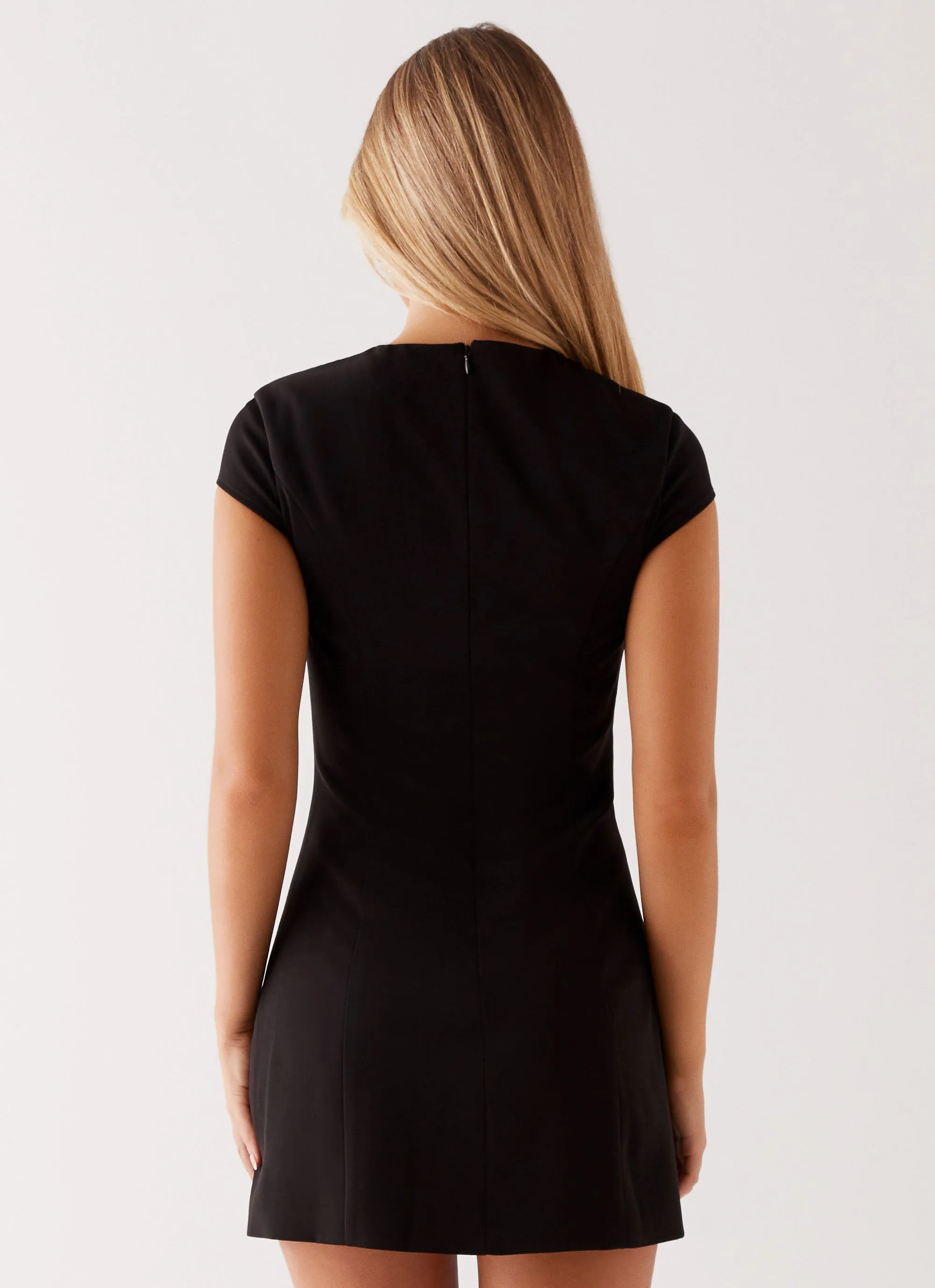 Tia Mini Dress - Black Tailored Cut