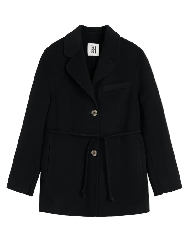Hellen Blazer in Black Zippered Pockets