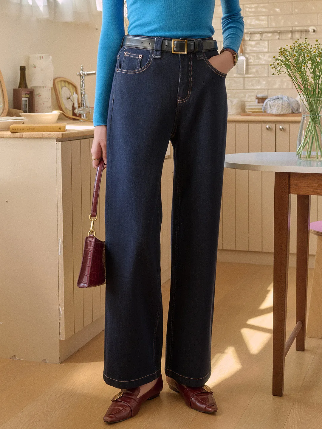 Alexis Straight Lyocell Cotton Jeans Minimalist Rainy Day Vintage Lover