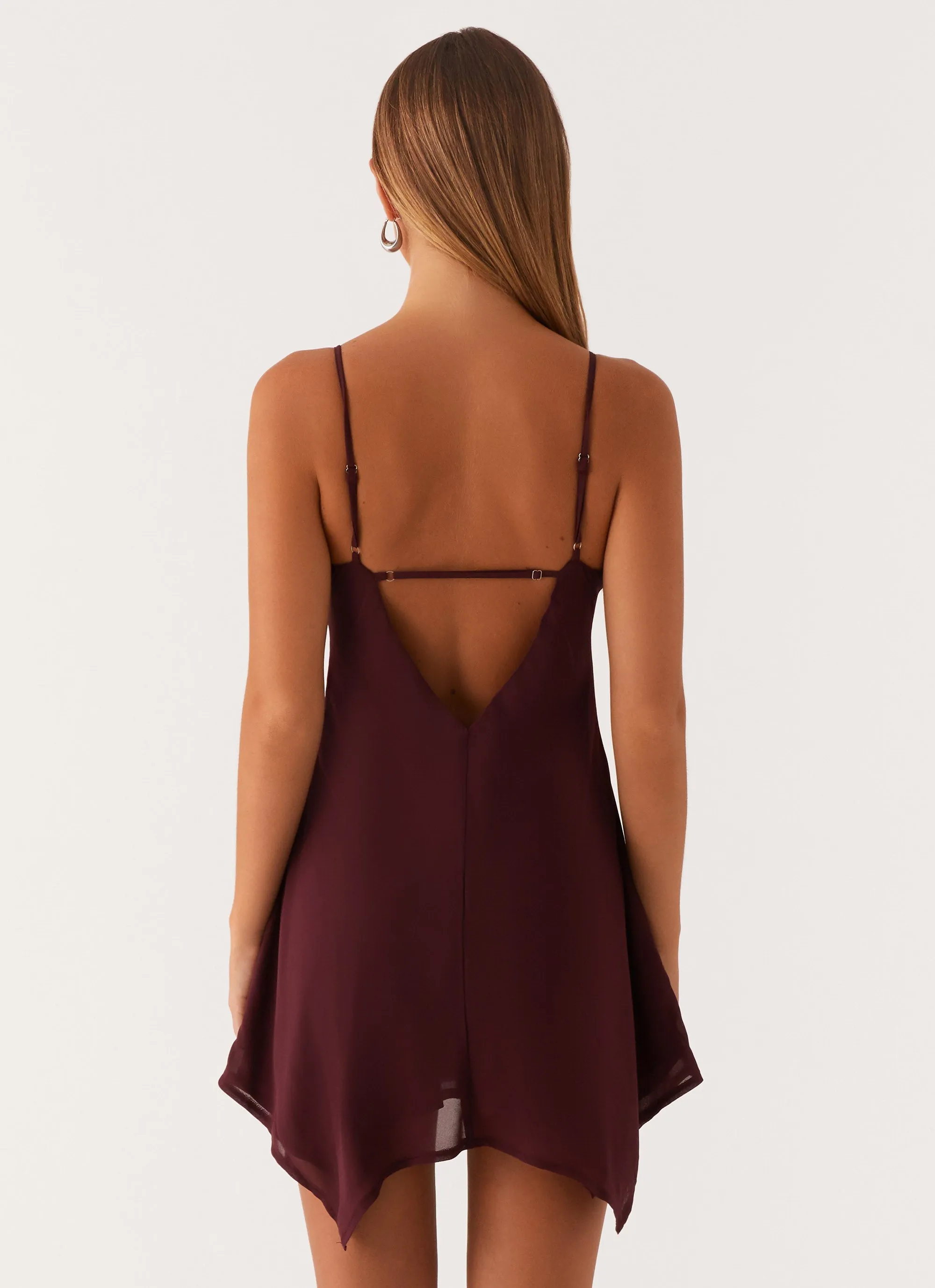 Pure Vibes Light Comfort Briella Chiffon Mini Dress - Mulberry