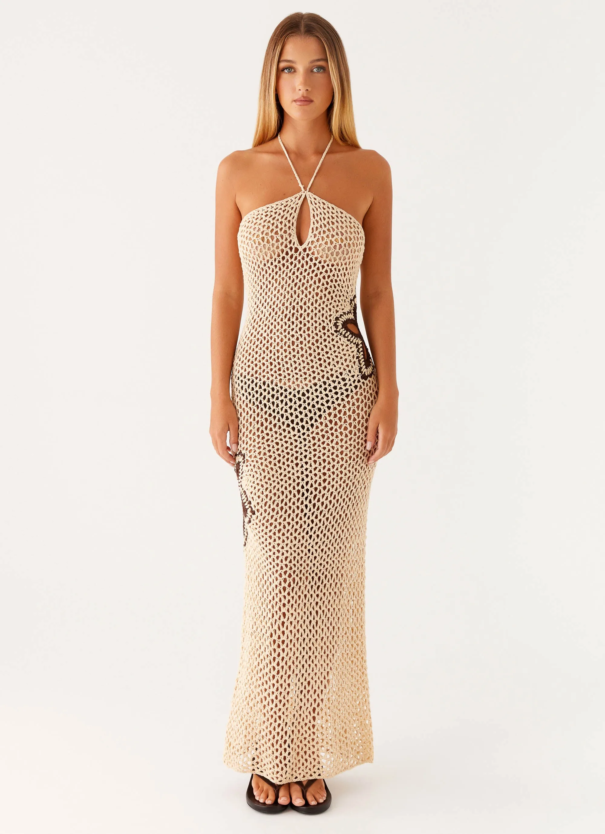 Urban Drape All Layer Aster Crochet Maxi Dress - Pastel Yellow