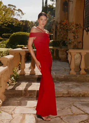 After This Maxi Dress - Raspberry Clean Tone