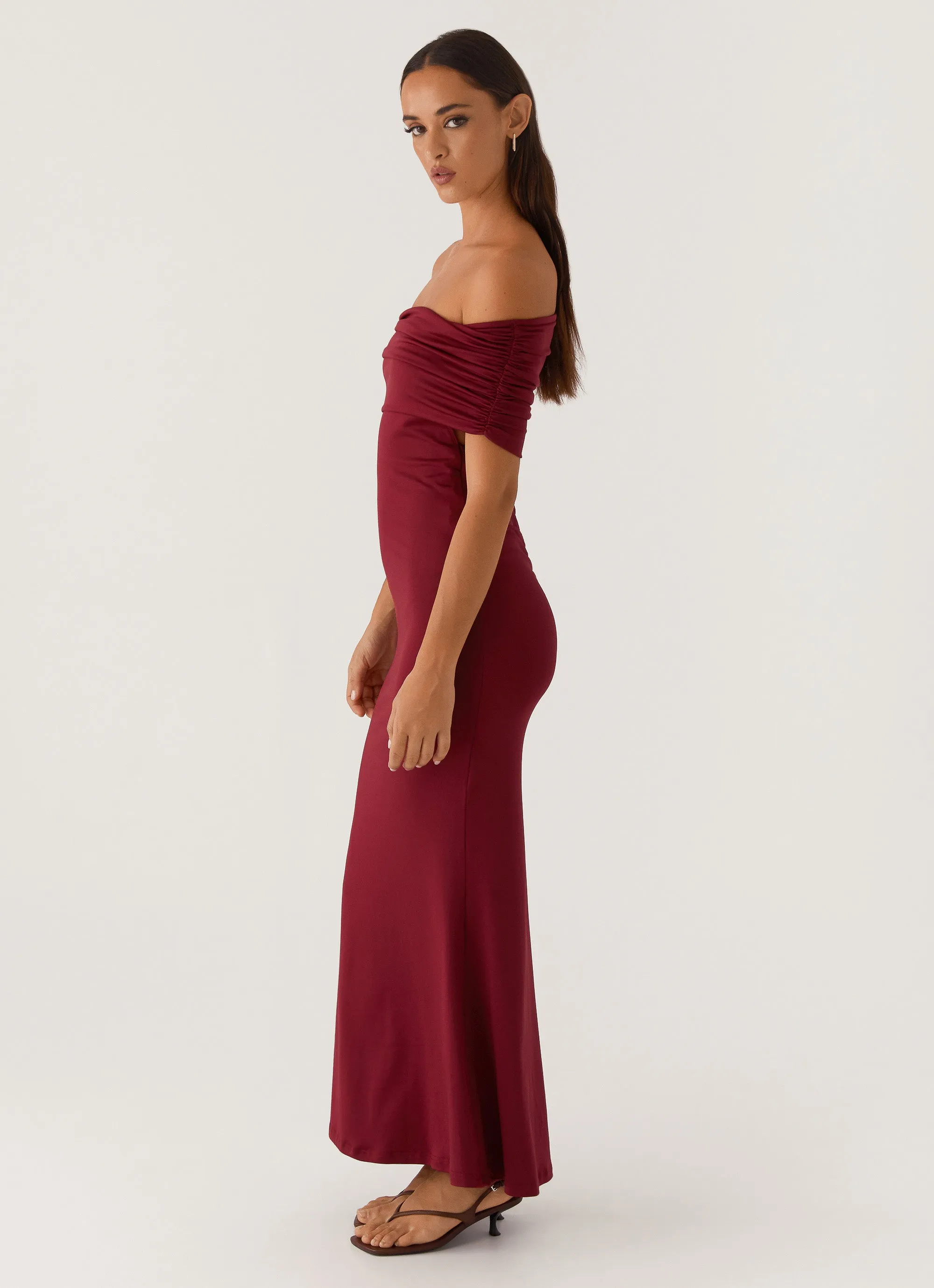 loose silhouette Summer Fashion Maude Maxi Dress - Maroon