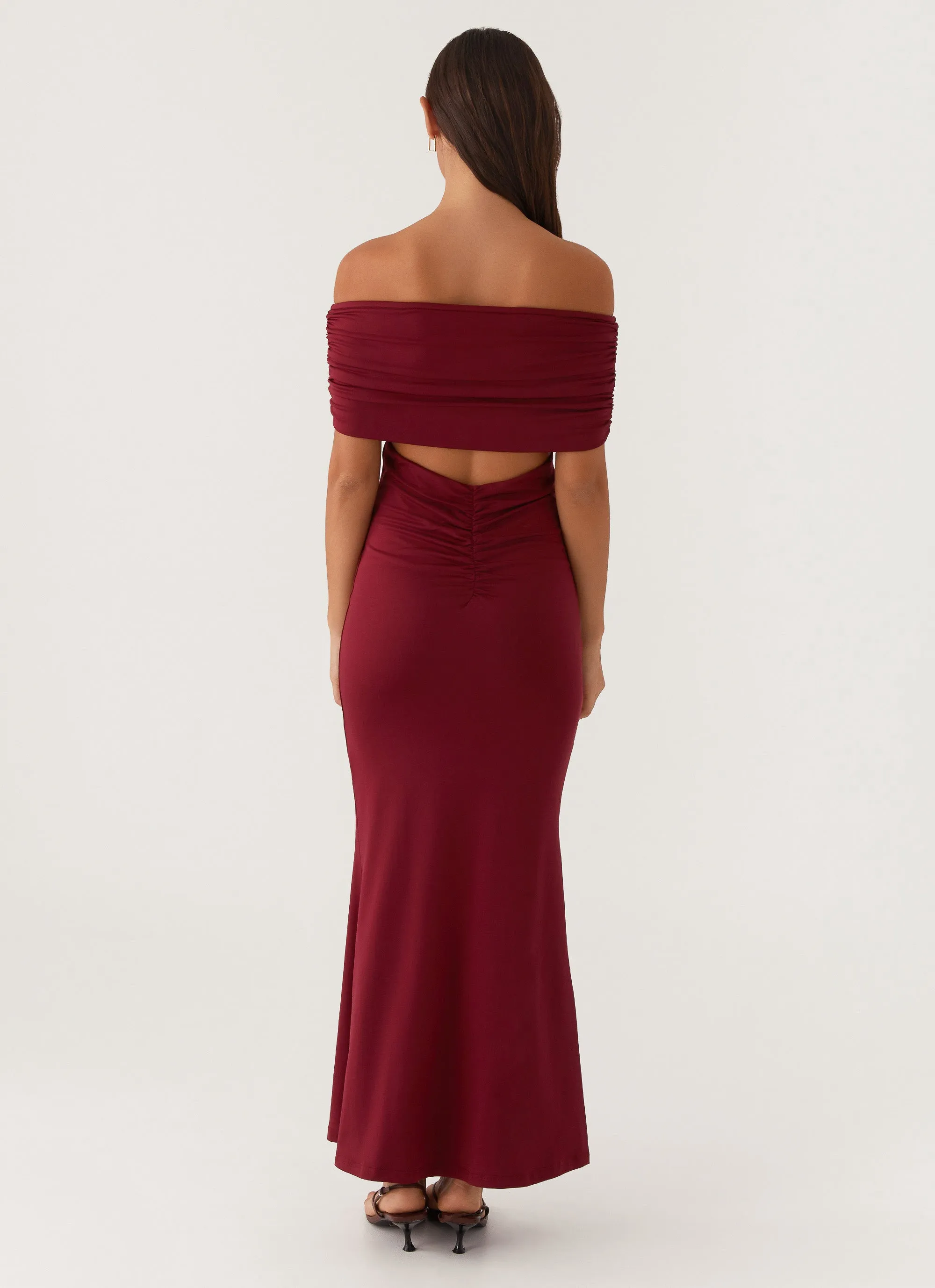 Maude Maxi Dress - Maroon Wrap-Style Stay Cool