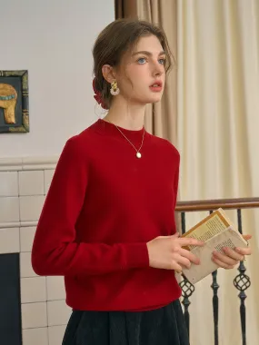 Kamari Mock Neck 100% Wool Slim Fit Knit Sweater Petal Sleeve Architecture