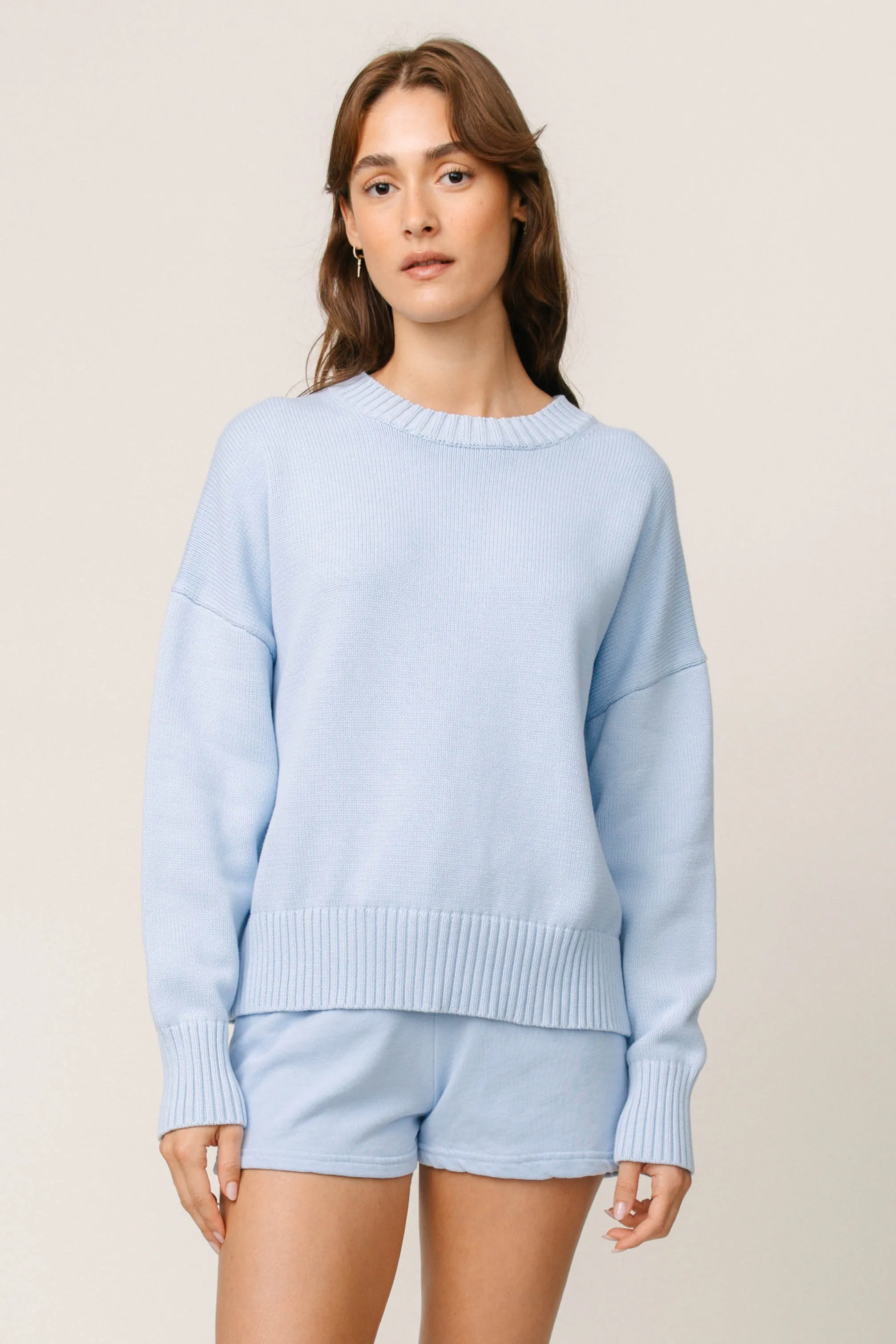 Janet Cotton Crew Sweater ErgonomicSleeves PreShrunk Fabric