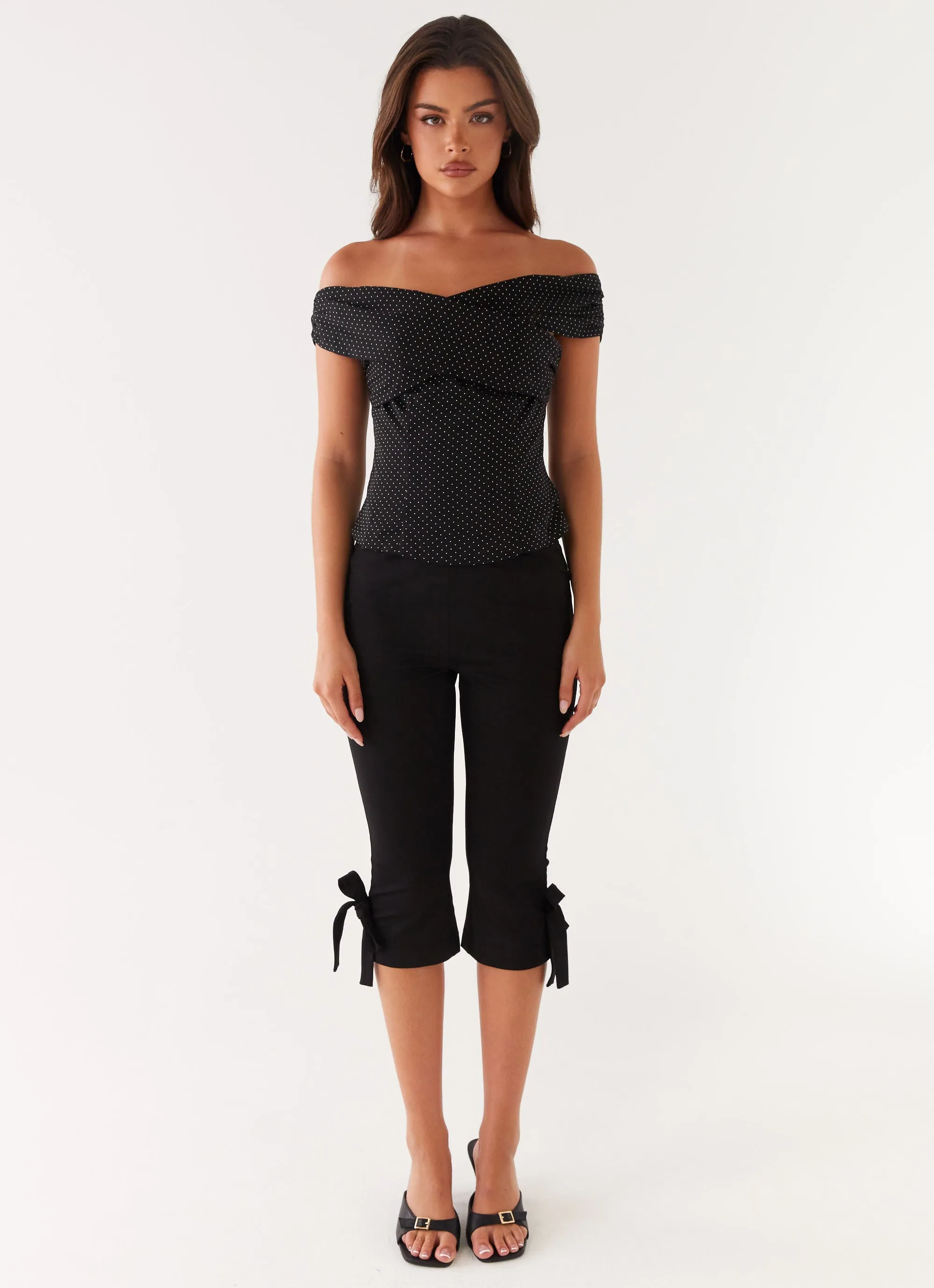 Tamera Top - Black Polka Dot Active Wear