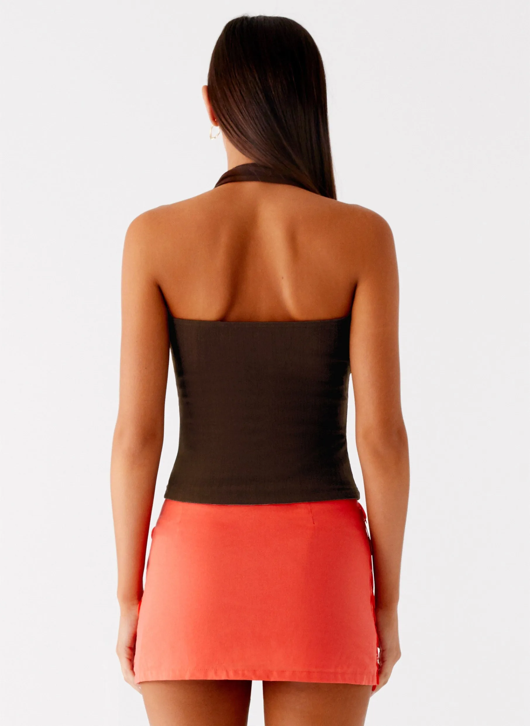 Chilly Layering Movie Star Mini Skirt - Mandarin Red