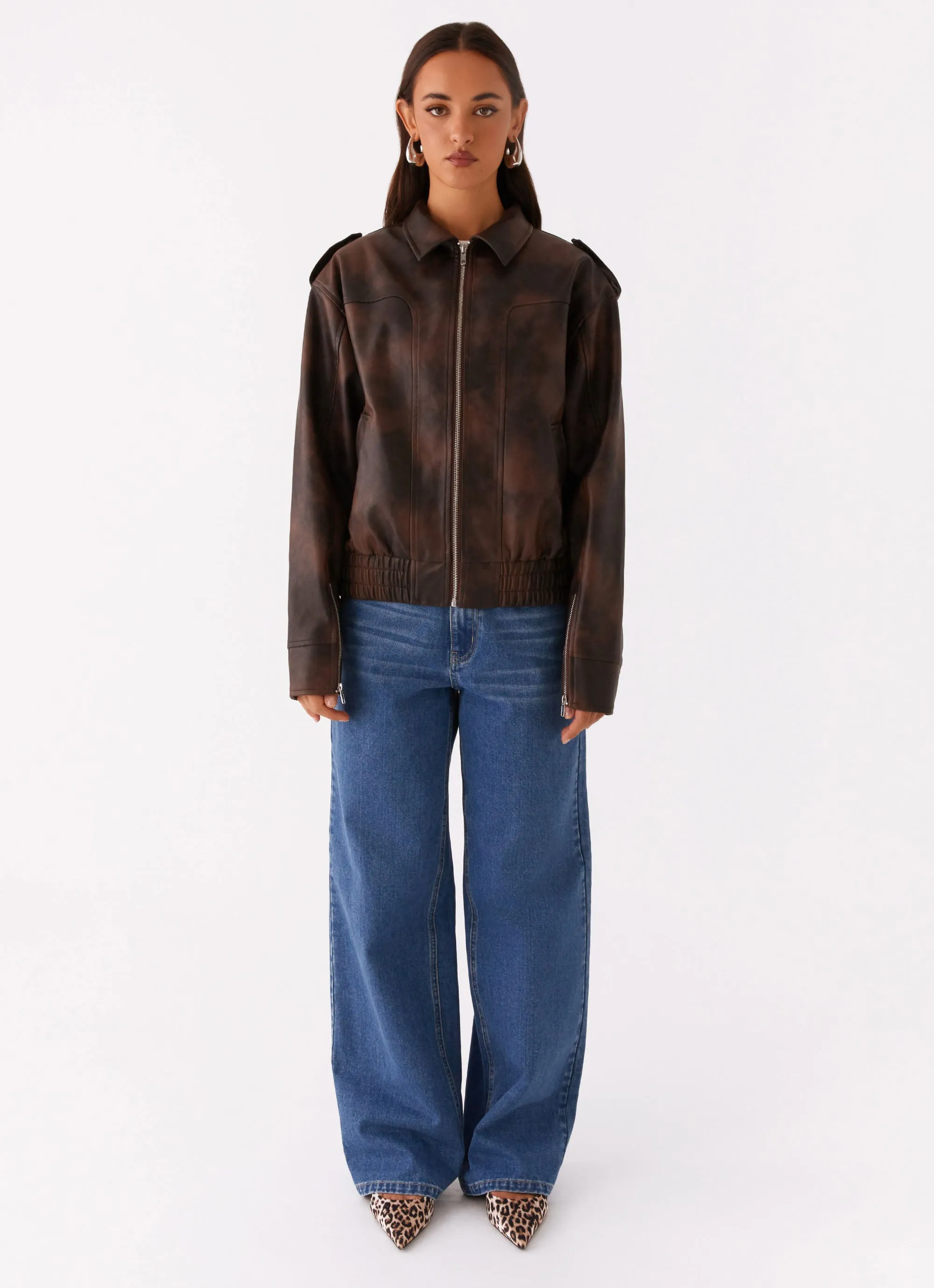 Chicago Bomber Jacket - Chocolate Cozy Outerwear Temperature Adaptive Fabric