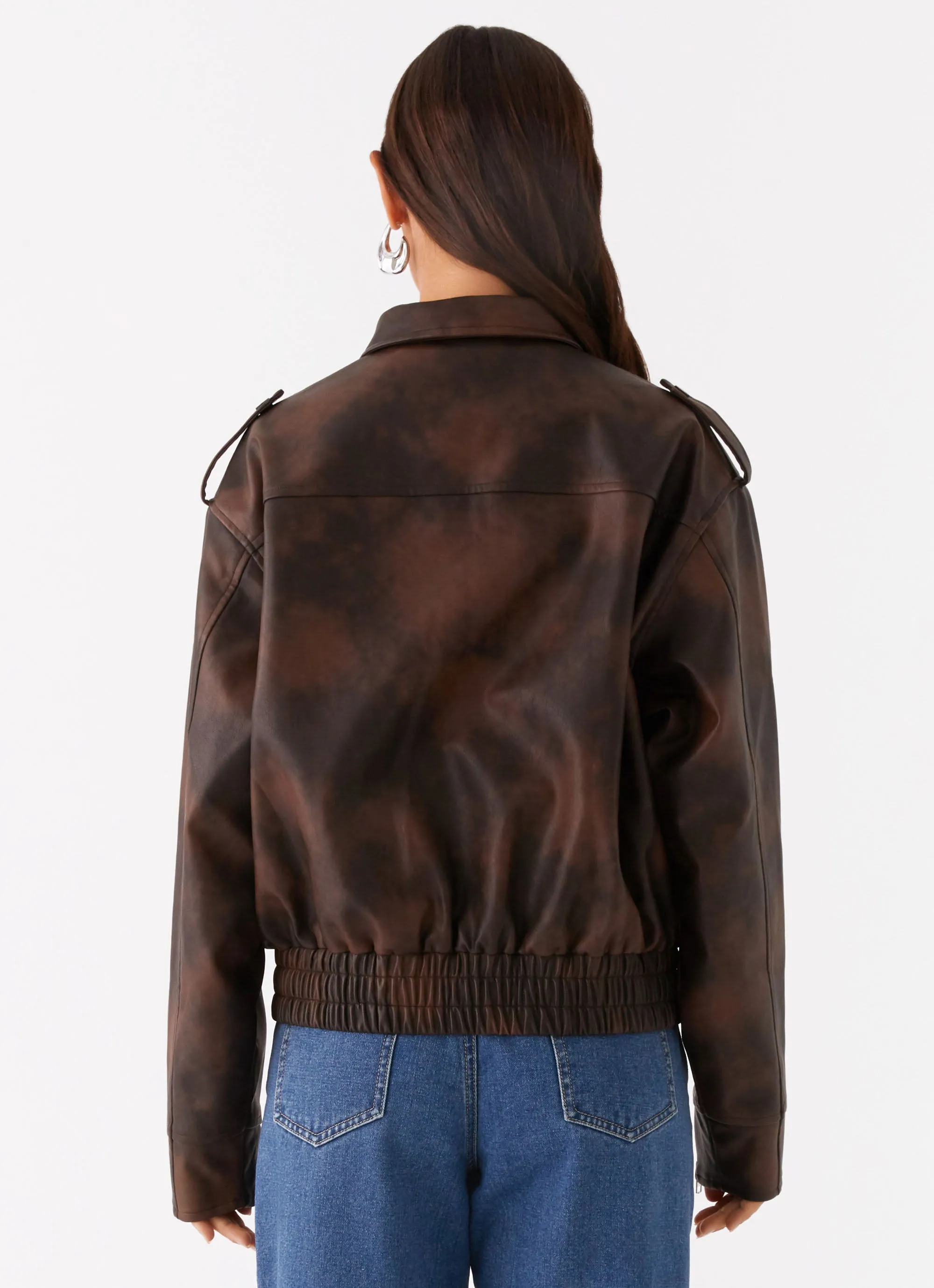 sunset Windproof Barrier Design Chicago Bomber Jacket - Chocolate