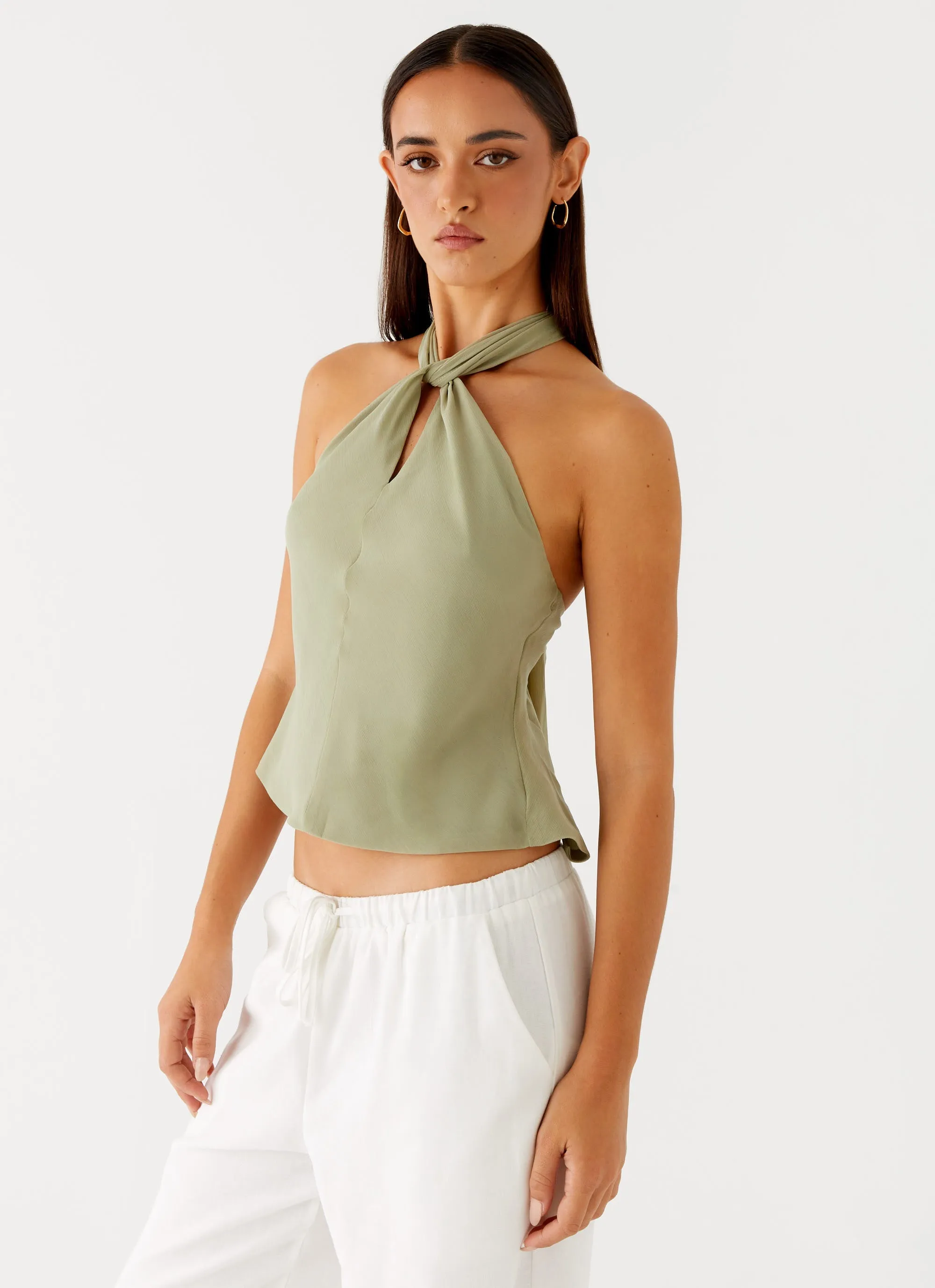 All-Purpose Wear Maddox Scarf Top - Sage
