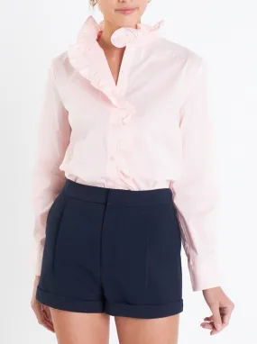 Trendy Cardigan Pink Ruffle Blouse
