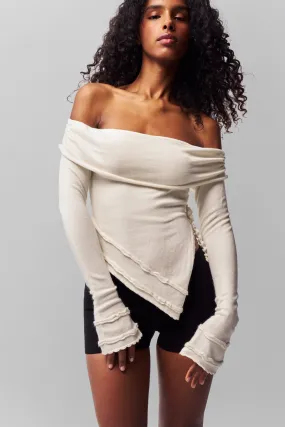 Unlined Design Soler Fold Over Knit Top