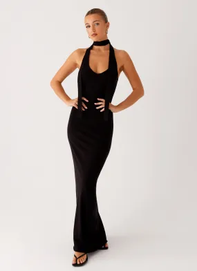 Eddie Knit Maxi Dress - Black Seamless Finish