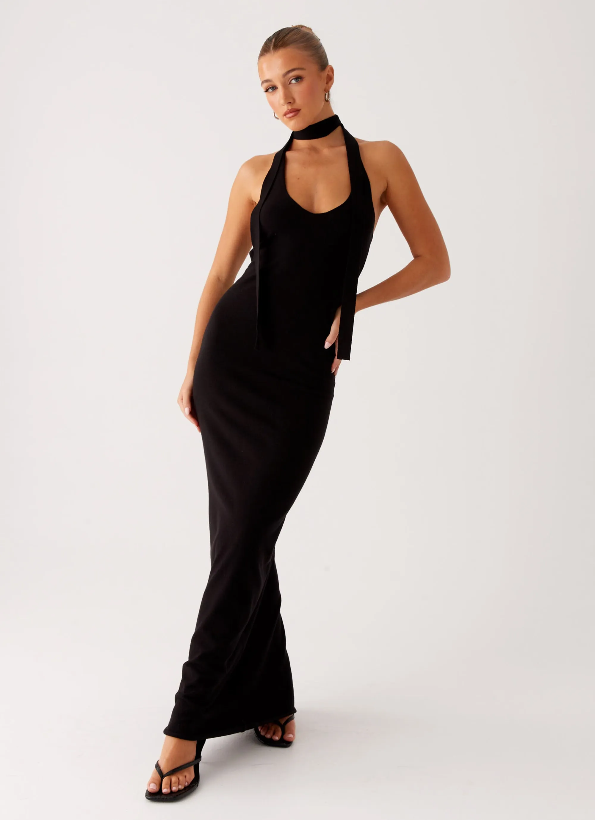 Gentle Glow Eddie Knit Maxi Dress - Black