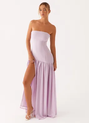 Eden Strapless Maxi Dress - Lilac Occasion Ready