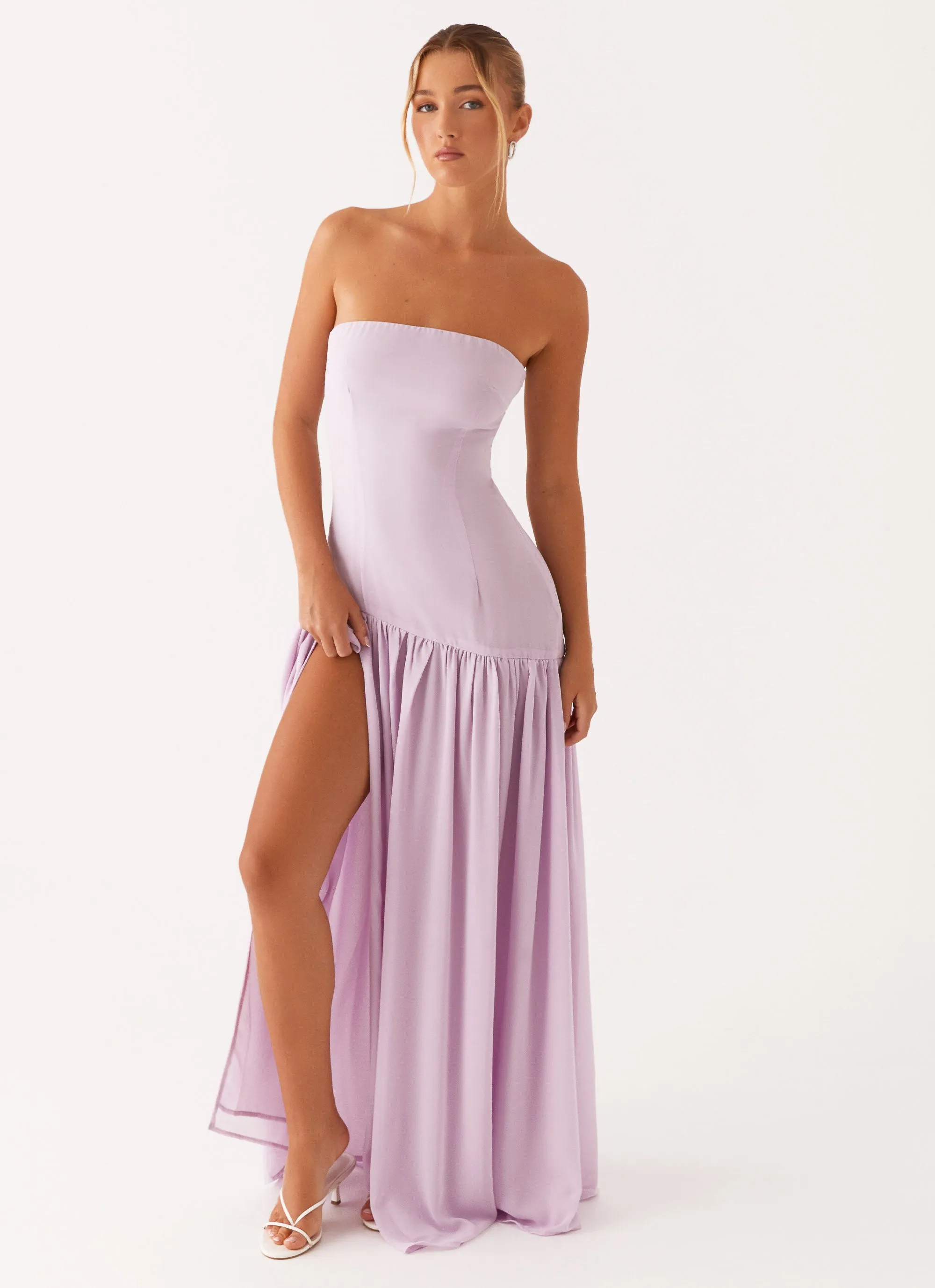 Eden Strapless Maxi Dress - Lilac Occasion Ready