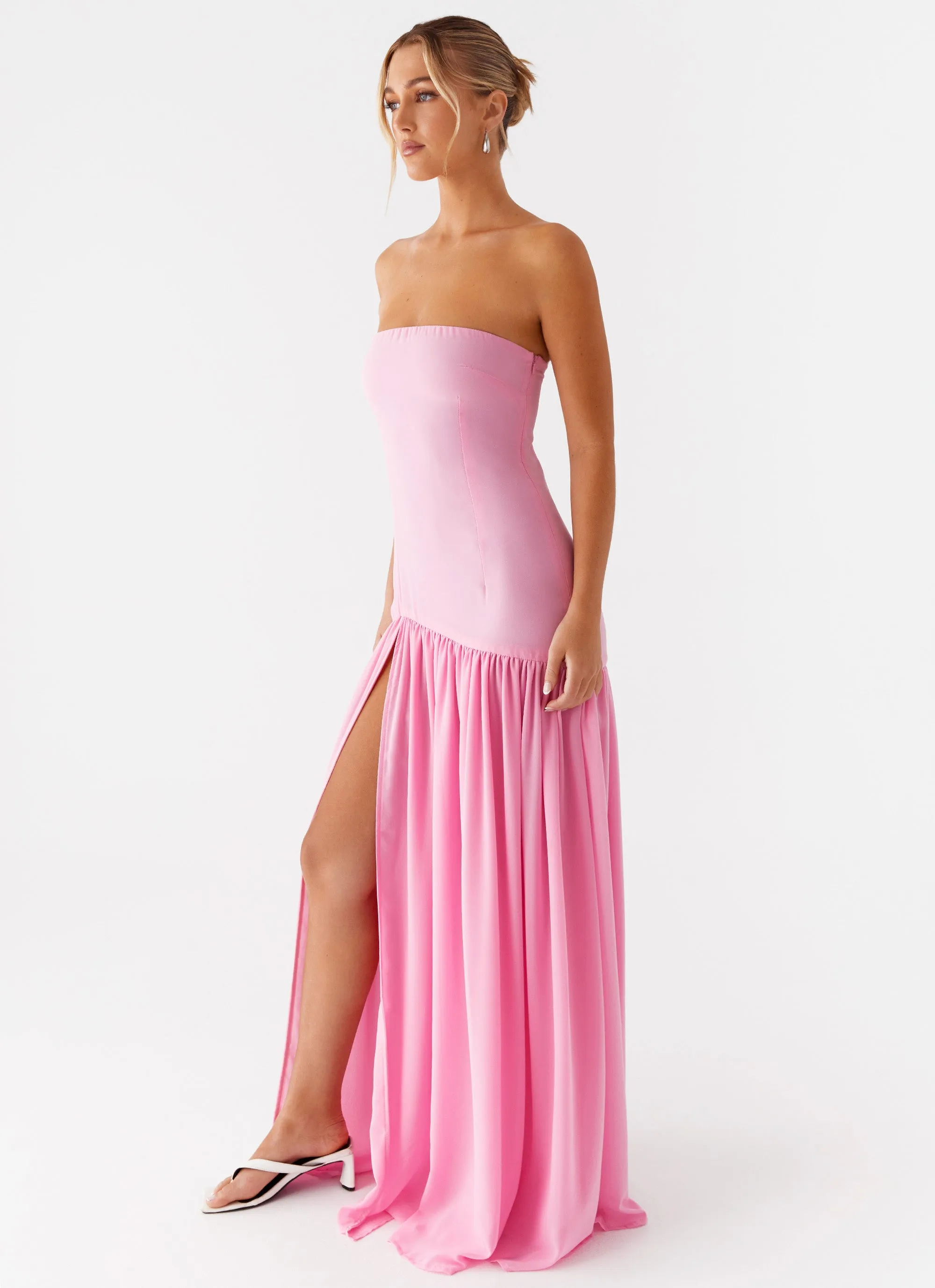 Eden Strapless Maxi Dress - Pink Mood Booster