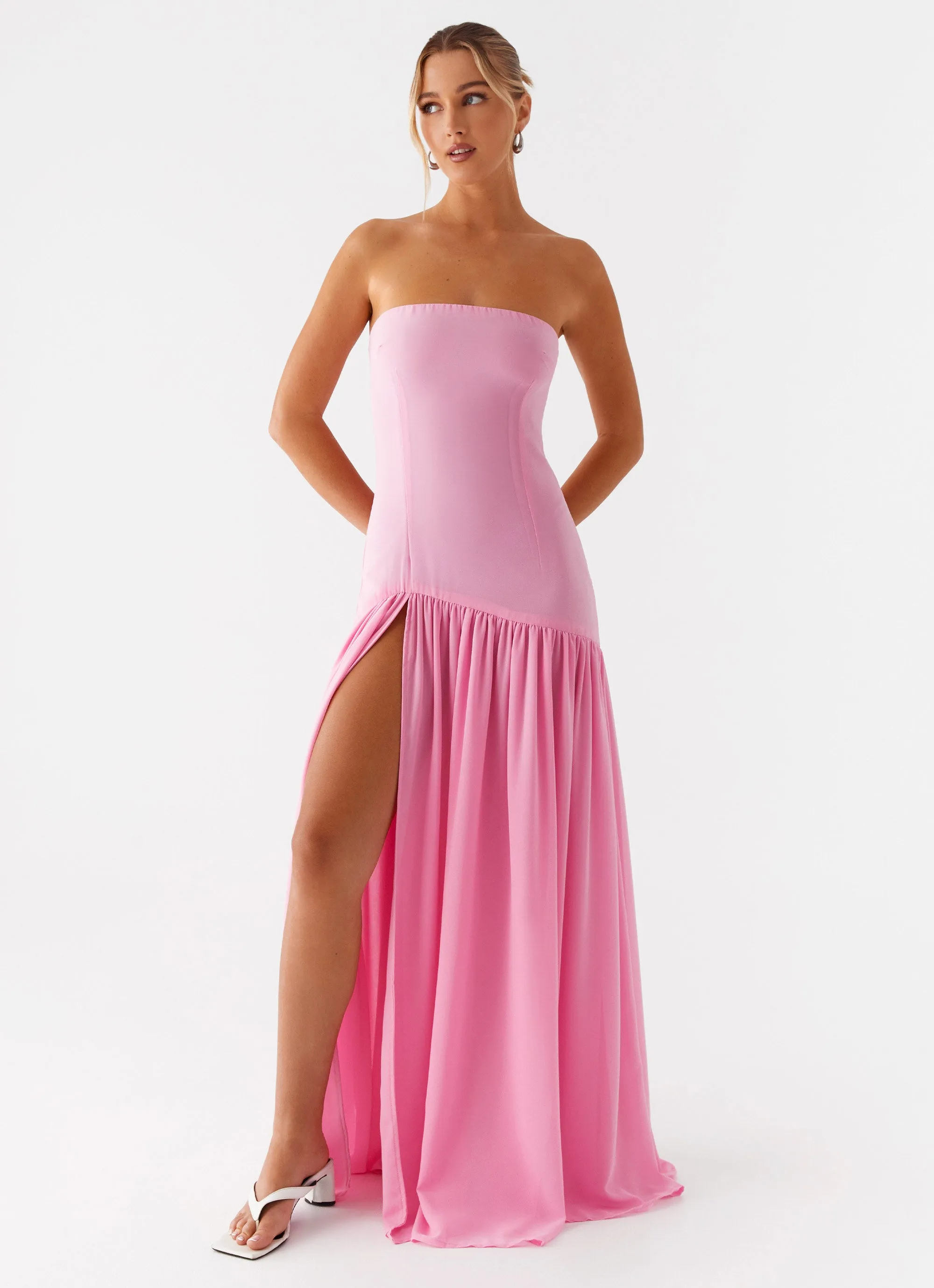Fit For All Eden Strapless Maxi Dress - Pink