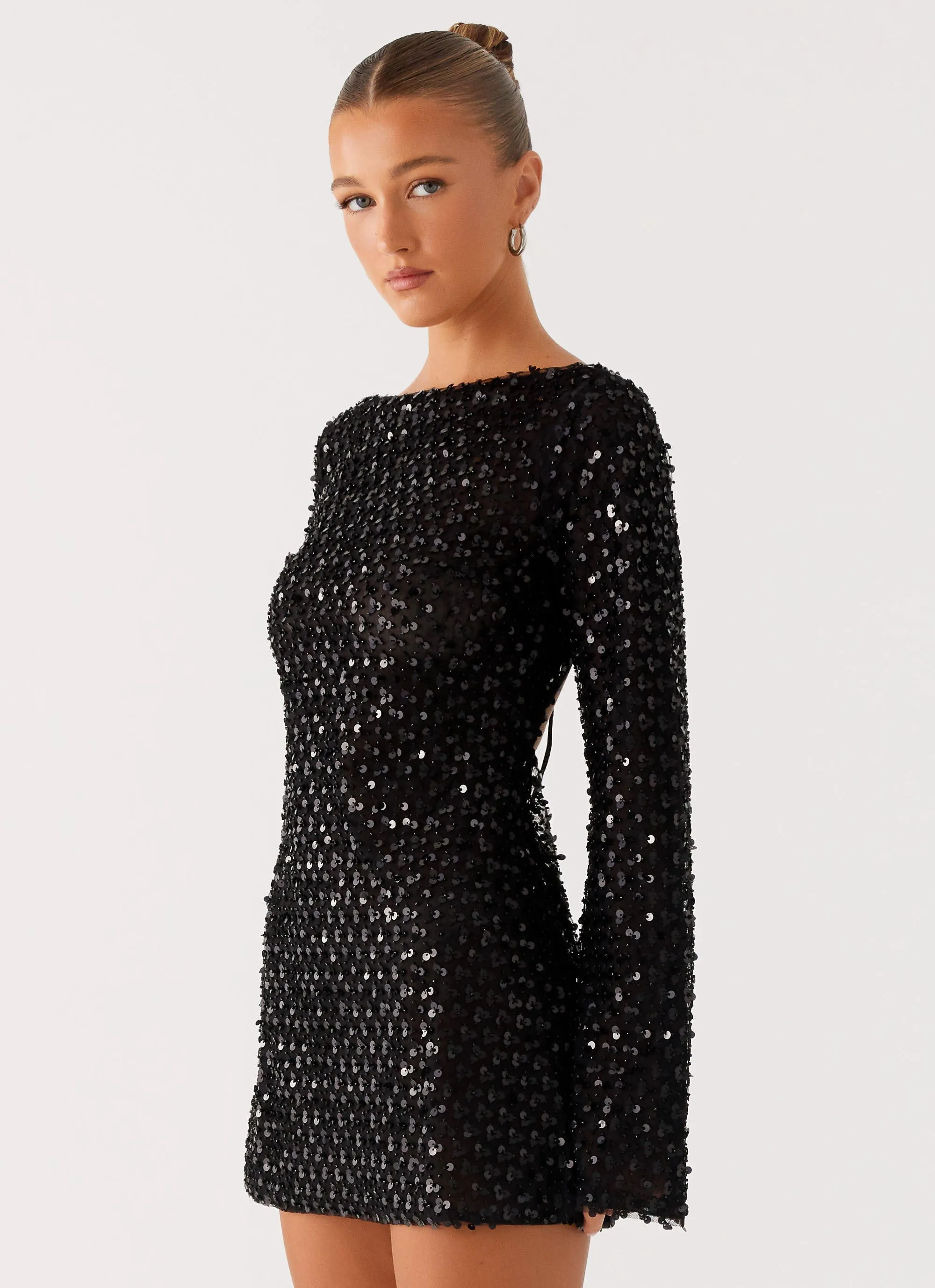 Urban Fashion Edessa Sequin Mini Dress - Black
