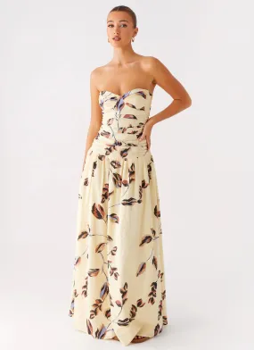 Body Fit Hip-Flattering Rhea Ruched Maxi Dress - Buttercream Bliss