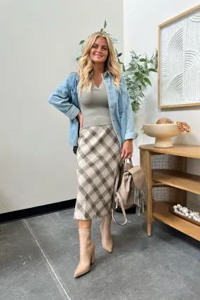 Checkmate Midi Skirt Clean Finish Clean Lines