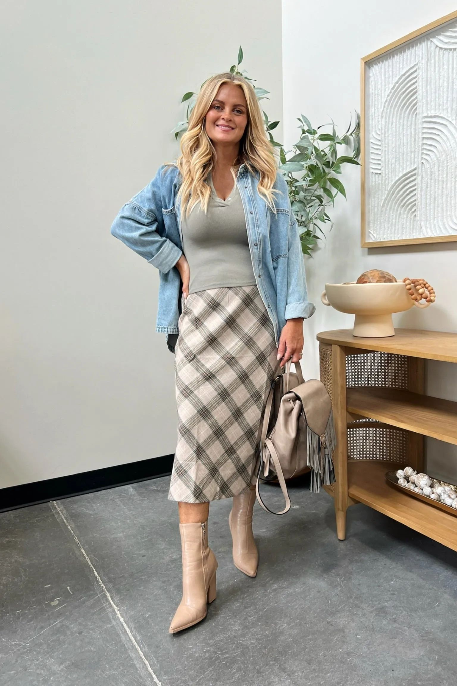 Checkmate Midi Skirt Travel Ease Seasonal special