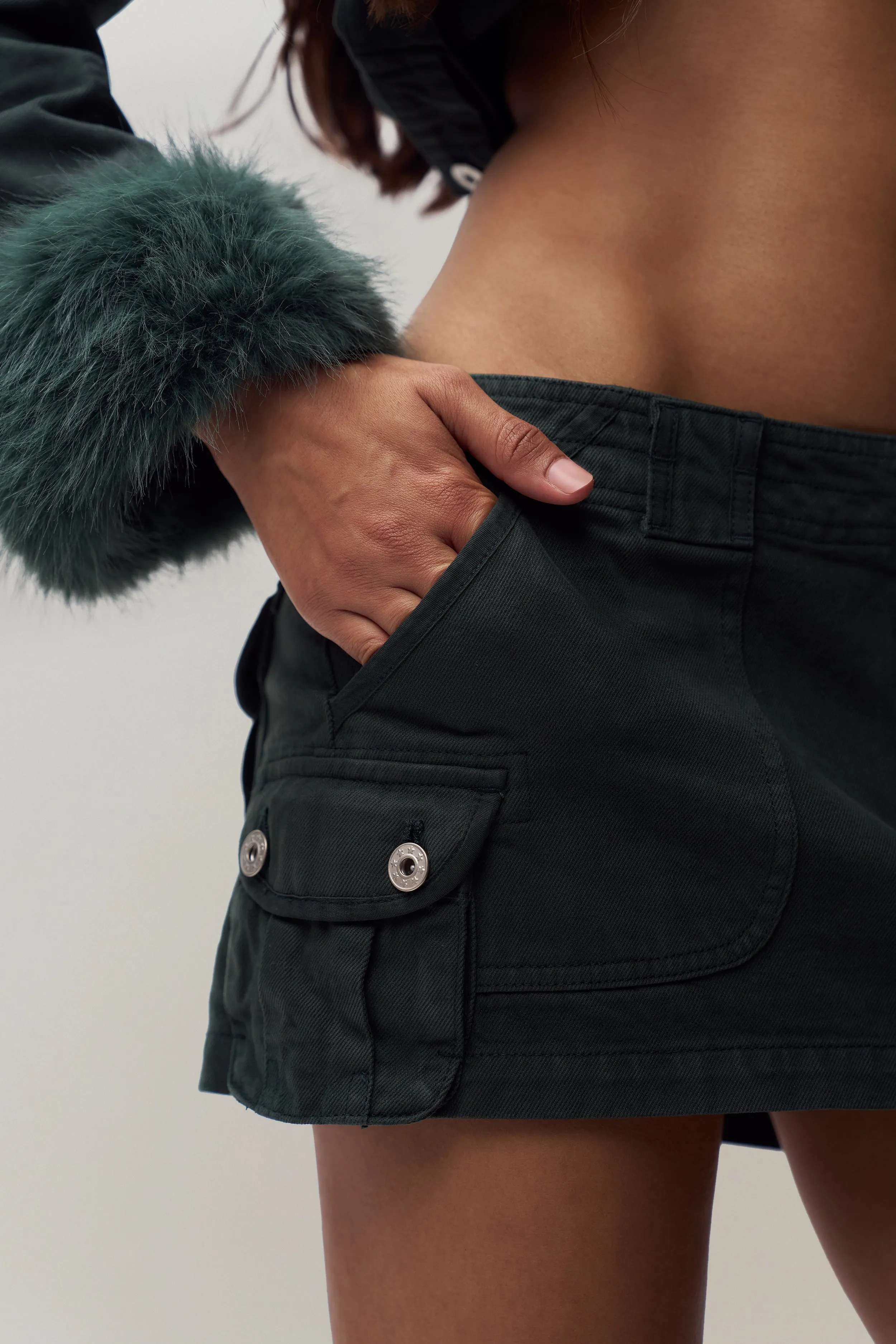 Minimalist Layering Senior Style Anais Cargo Mini Skirt