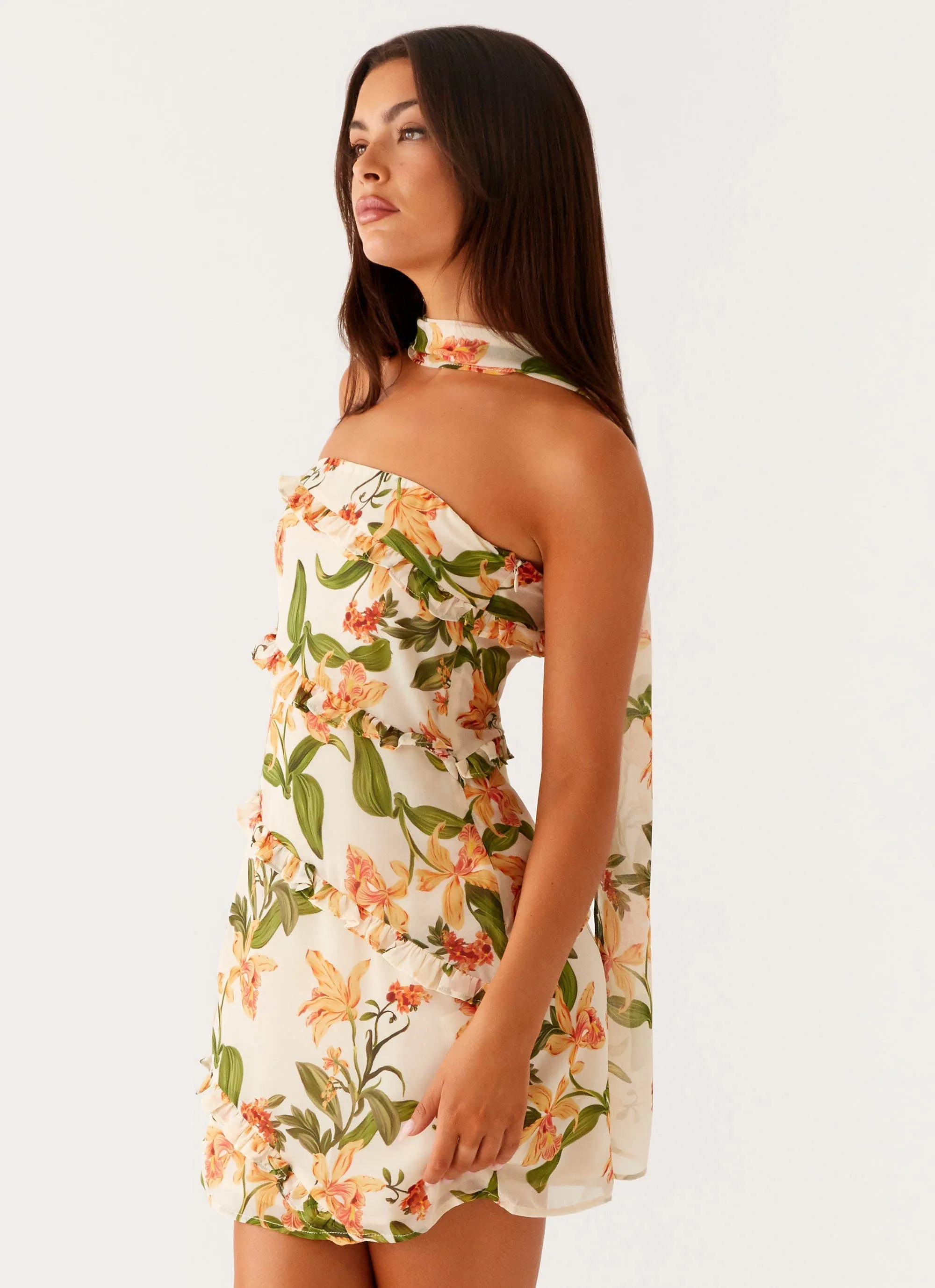 Sophisticated Appeal Edwina Strapless Mini Dress - Floral Print