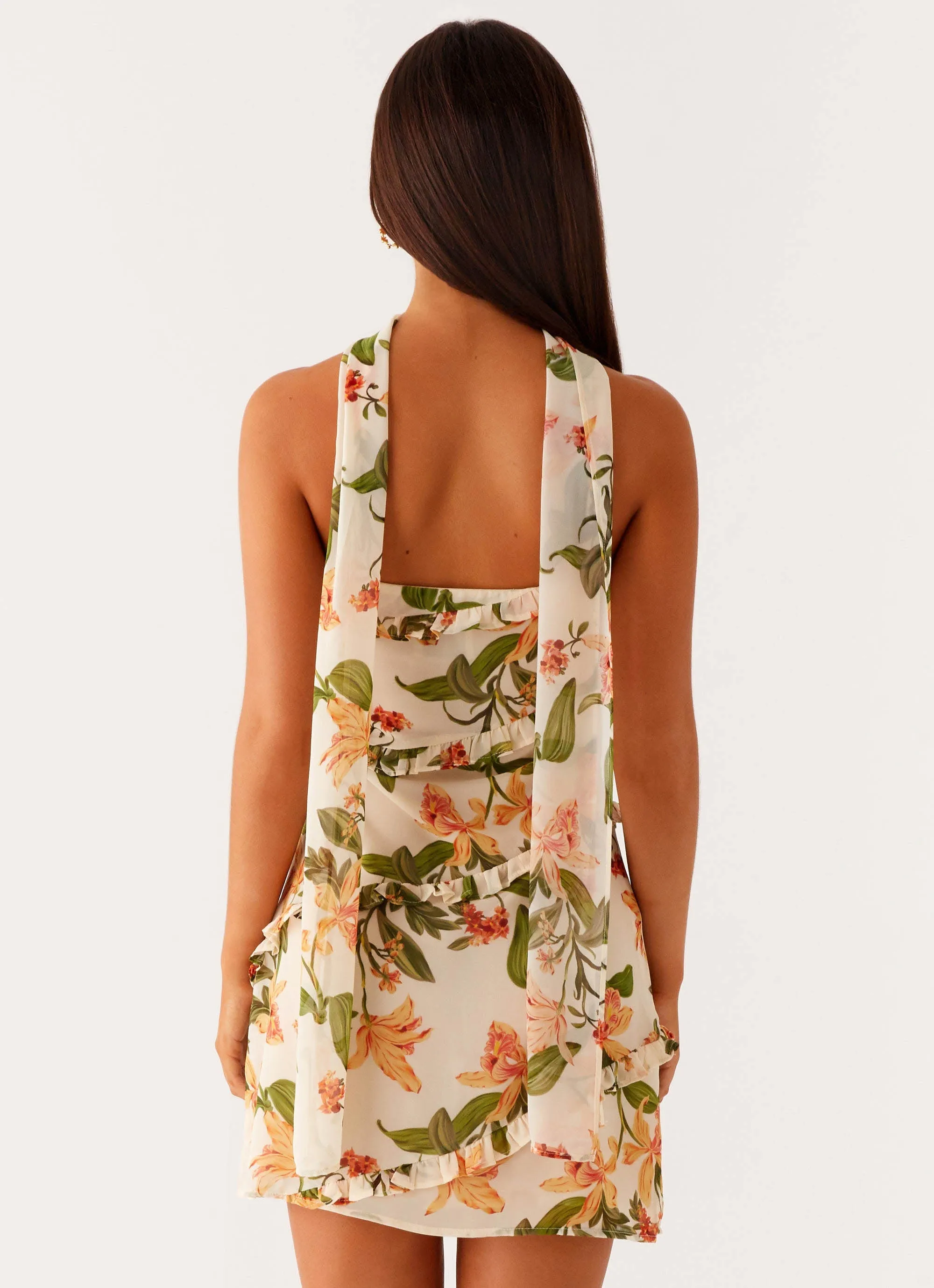 Travel Vibes Edwina Strapless Mini Dress - Floral Print