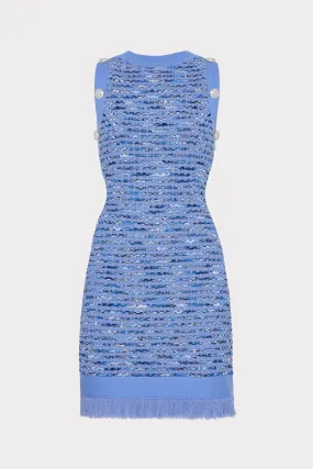 Textured Fringe Knit Mini Dress Calm Aesthetic