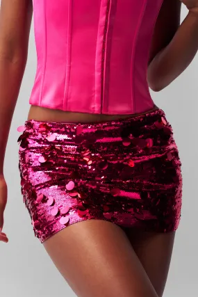 Low Rise Paillette Skirt Light Outfit