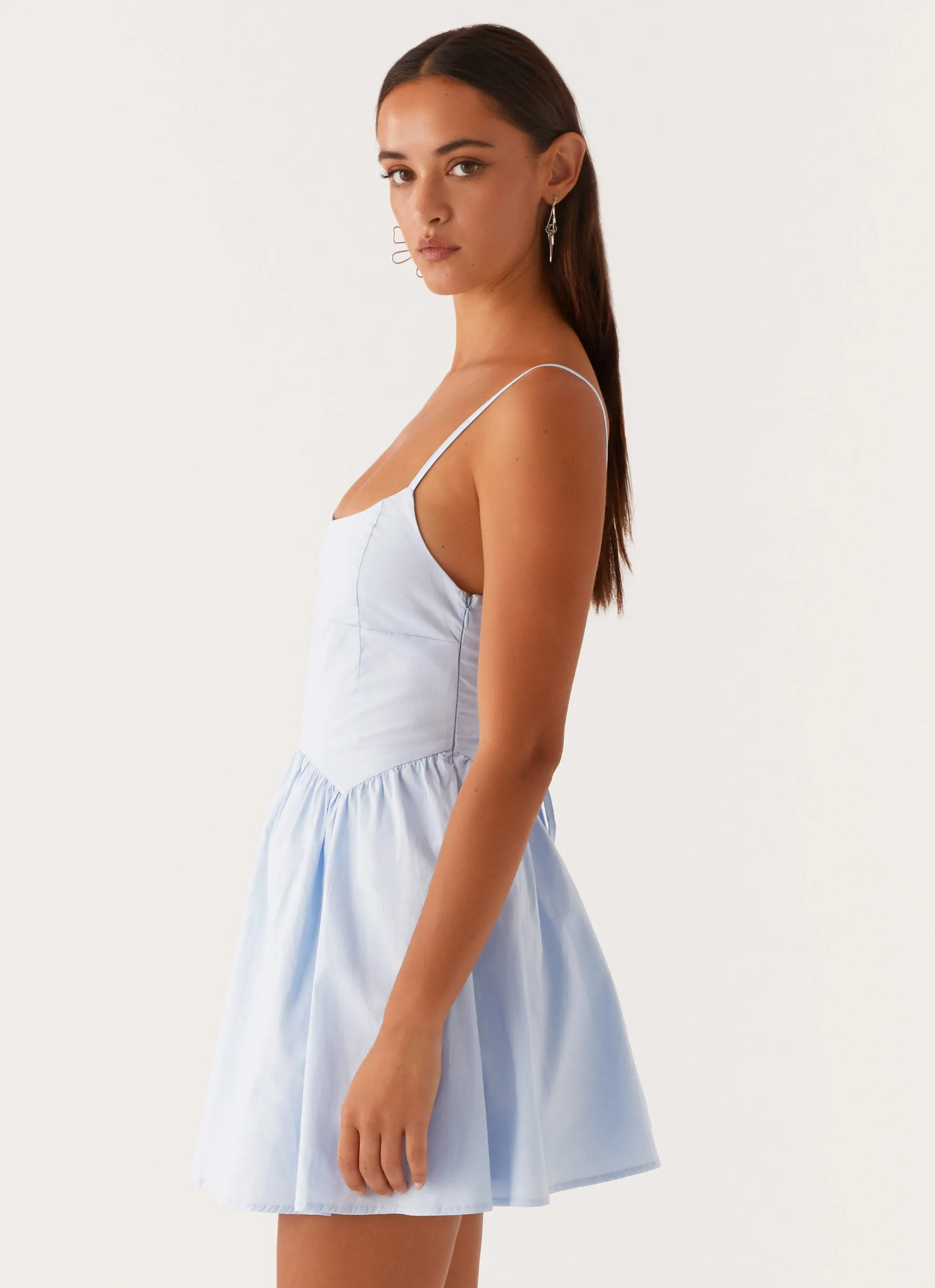 Tesoro Mio Mini Dress - Baby Blue Double Layer