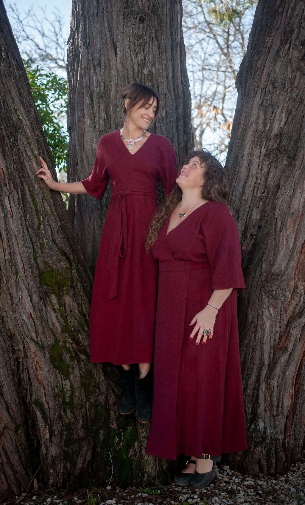 Flowing Lines Texture Feel Diana Dress in Ruby Checker